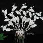 Silver floral hair comb;Bridal crystal comb ;Wedding tiara;bride headpiece ;opera accessories#64s