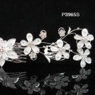 Floral silver crystal comb ;Wedding tiara;bride bridesmaid headpiece ;opera accessories#3965