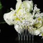 Floral silver crystal comb ;Wedding tiara;bride bridesmaid headpiece ;opera accessories#941