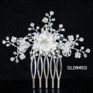 Floral silver crystal comb ;Wedding tiara;bride bridesmaid headpiece ;opera accessories#945