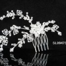 Floral silver crystal comb ;Wedding tiara;bride bridesmaid headpiece ;opera accessories#947