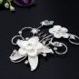 Floral silver crystal comb ;Wedding tiara;bride bridesmaid headpiece ;opera accessories#1763
