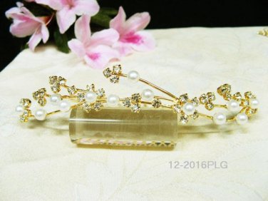 Floral golden crystal comb ;Wedding tiara;bride bridesmaid headpiece ;opera accessories#2016g