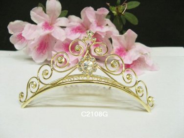 Sweet golden crystal comb ;Wedding tiara;bride bridesmaid headpiece ;opera accessories#2018g