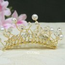Handmade golden crystal comb ;Wedding tiara;bride bridesmaid headpiece ;opera accessories#1776g