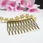 Floral golden crystal comb ;Wedding tiara;bride bridesmaid headpiece ;opera accessories#2369g