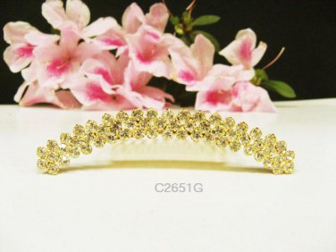 Fancy golden crystal comb ;Wedding tiara;bride bridesmaid headpiece ;opera accessories#2651g