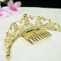 Sweet golden crystal pearl comb ;Wedding tiara;bride bridesmaid headpiece ;opera accessories#3569g