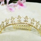 Sweet Wedding tiara;Fancy golden crystal comb ;bride bridesmaid headpiece ;opera accessories#6537g