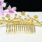 Floral Wedding tiara;Fancy golden crystal comb ;bride bridesmaid headpiece ;opera accessories#7186g