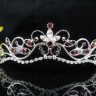 Wedding tiara;Fancy silver crystal red tiara;bride bridesmaid headpiece ;opera accessories#11dr