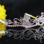 Wedding tiara;Fancy silver crystal pink tiara;bride bridesmaid headpiece ;opera accessories#11dp