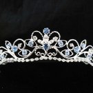 Wedding tiara;Fancy silver crystal blue tiara;bride bridesmaid headpiece ;opera accessories#11bl
