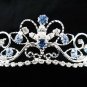 Wedding tiara;Fancy silver crystal blue tiara;bride bridesmaid headpiece ;opera accessories#11bl