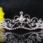Wedding tiara;Fancy silver crystal pink tiara;bride bridesmaid headpiece ;opera accessories#11lp