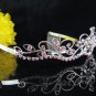 Wedding tiara;Fancy silver crystal pink tiara;bride bridesmaid headpiece ;opera accessories#11lp