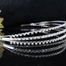 Wedding tiara;silver crystal triple headband ;bride bridesmaid headpiece ;opera accessories#558