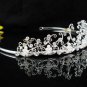 Wedding tiara;silver pearl crystal tiara ;bride bridesmaid headpiece ;opera accessories#5033s