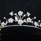 Floral Wedding tiara;silver crystal tiara ;bride bridesmaid headpiece ;opera accessories#779