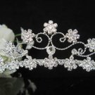 Floral Silver Bridal tiara;crystal wedding tiara ;bridesmaid headpiece ;opera accessories#8026