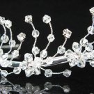 Floral Silver Bridal tiara;crystal wedding tiara ;bridesmaid headpiece ;opera accessories#8920