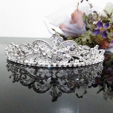 Silver Fancy Bridal tiara;crystal wedding tiara ;bridesmaid headpiece;Teen girt headband #1098