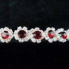 Fancy Bride Hair accessories;Red Daisy Bridal Tiara;Silver Rhinestone Wedding Headband#624r