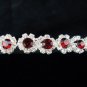 Fancy Bride Hair accessories;Red Daisy Bridal Tiara;Silver Rhinestone Wedding Headband#624r