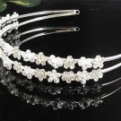 Twin crystal Daisy Bride Hair accessories;Bridal Tiara;Silver Rhinestone Wedding Headband#8958
