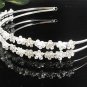 Twin crystal Daisy Bride Hair accessories;Bridal Tiara;Silver Rhinestone Wedding Headband#8958