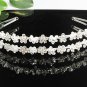 Twin crystal Daisy Bride Hair accessories;Bridal Tiara;Silver Rhinestone Wedding Headband#8958