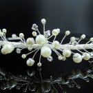 Fancy Pearl Bride Headband;Bridal Tiara;Silver Rhinestone Wedding Headband;opera tiara#9042
