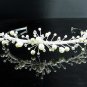 Fancy Pearl Bride Headband;Bridal Tiara;Silver Rhinestone Wedding Headband;opera tiara#9042
