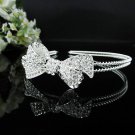 silver Bridal Tiara;Bride regal ;cute bow dancer regal ;Rhinestone Wedding Headband;opera tiara#1135