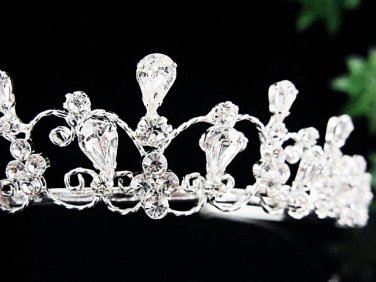 Bridal Tiara;Bride Silver Headband ;dancer regal;comb;opera Rhinestone Wedding tiara#7277