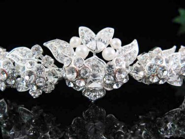 Silver Bride Imperial ;Bridal Tiara;dancer regal;comb;opera Rhinestone Wedding tiara#7283