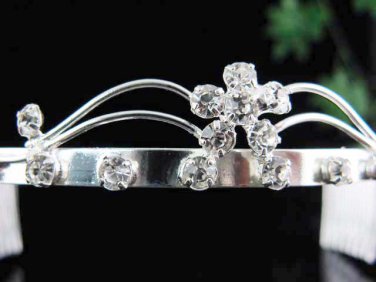 Dancer regal;Bridal Tiara;Bride Silver Imperial ;comb;opera Rhinestone Wedding tiara#7381