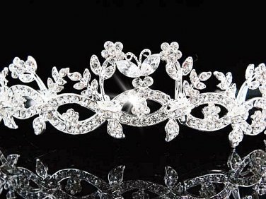 Fancy Bride Silver headband;Sweet Dancer regal;Bridal Tiara;opera Rhinestone Wedding tiara#614