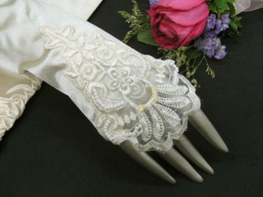 Satin Pearl Bridesmaid finger-less gloves;Dancer Opera Accessories;Bridal wedding Accessories#64i