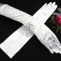 Handmade Satin white Bridesmaid gloves;Dancer Opera Accessories;Bridal wedding Accessories#88w
