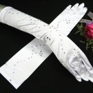 Handmade Satin white Bridesmaid gloves;Dancer Opera Accessories;Bridal wedding Accessories#88i