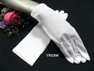 Satin white wrist Bridesmaid gloves;Dancer Opera Accessories;Bridal wedding Accessories#3w