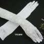 Lace floral white elbow Bridesmaid gloves;Dancer Opera Accessories;Bridal wedding Accessories#8w