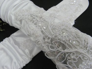 Elbow white Finger-less Bridesmaid gloves;Dancer Opera Accessories;Bridal wedding Accessories#16w