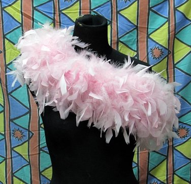 Pink Fancy Feather Wrap;Bridesmaid shawl;Dancer Opera Scarves ;Bridal Rope ;wedding Tippet#01