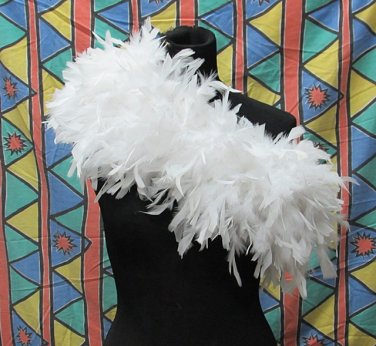 White Fancy Feather Wrap;Bridesmaid shawl;Dancer Opera Scarves ;Bridal Rope ;wedding Tippet#02