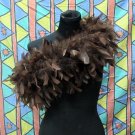 Brown Fancy Feather Wrap;Bridesmaid shawl;Dancer Opera Scarves ;Bridal Rope ;wedding Tippet#03