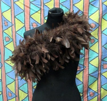 Brown Fancy Feather Wrap;Bridesmaid shawl;Dancer Opera Scarves ;Bridal Rope ;wedding Tippet#03