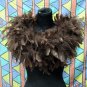 Brown Fancy Feather Wrap;Bridesmaid shawl;Dancer Opera Scarves ;Bridal Rope ;wedding Tippet#03