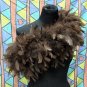 Brown Fancy Feather Wrap;Bridesmaid shawl;Dancer Opera Scarves ;Bridal Rope ;wedding Tippet#03